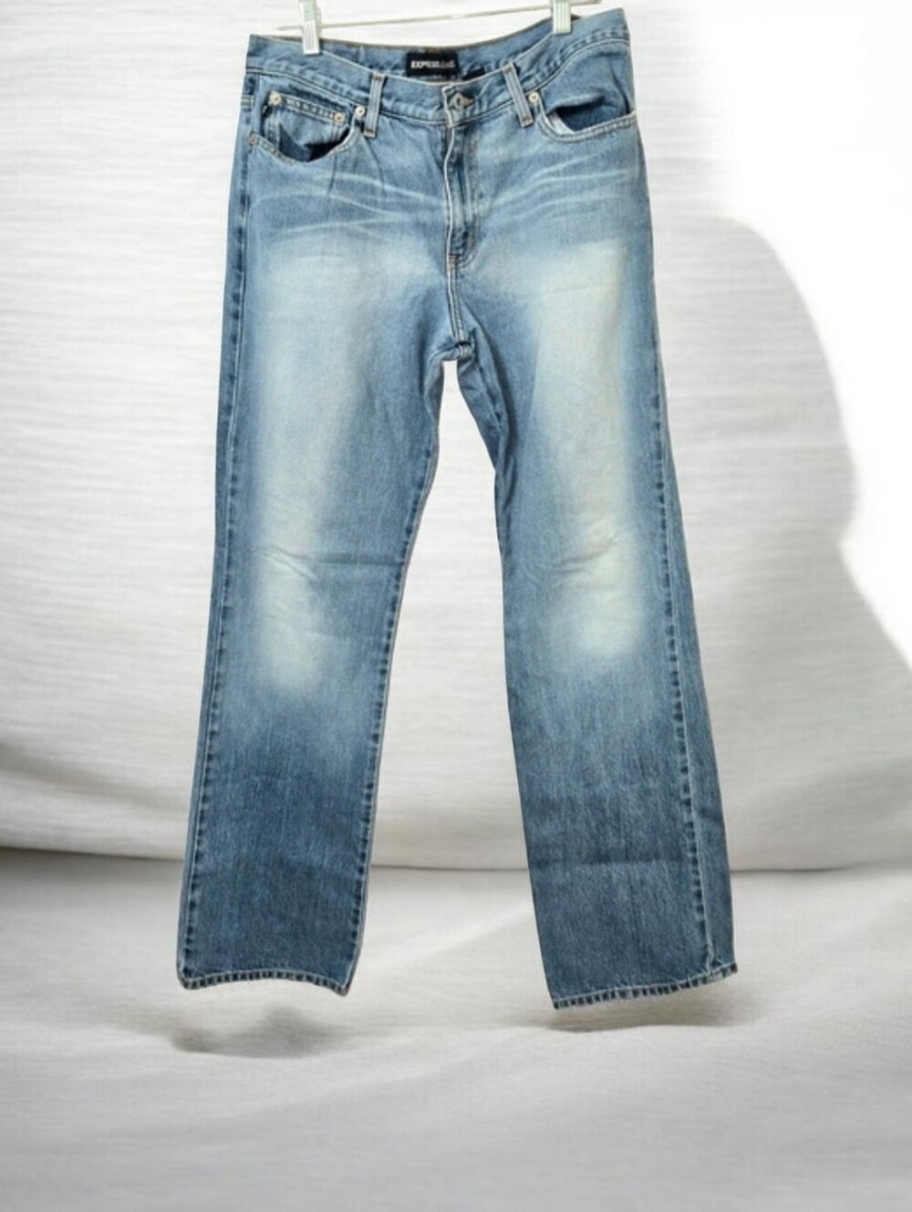 Y2K Low Rise Bootcut Women's Express Light Blue Wash Jeans Size 11/12  34x32